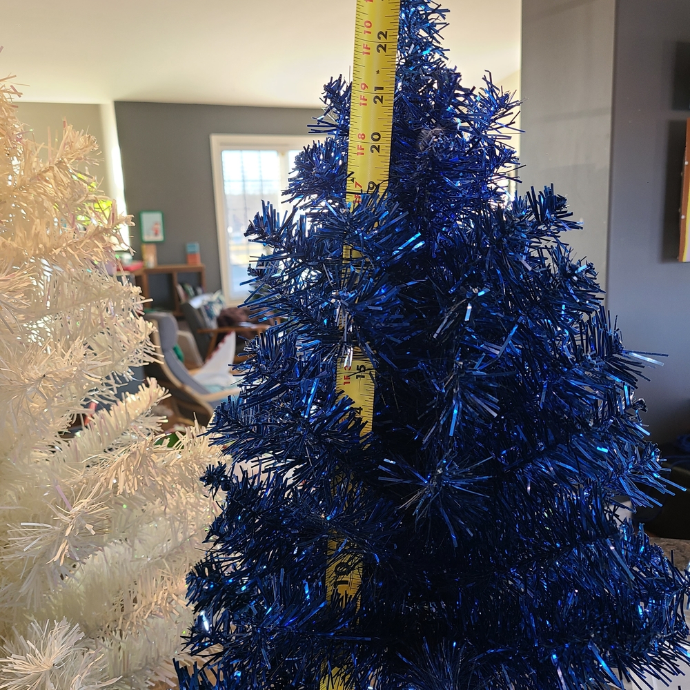 Blue And White  Tinsel Christmas Tree